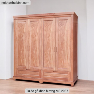 Tủ áo gỗ tự nhiên vân đinh hương MS 2087
