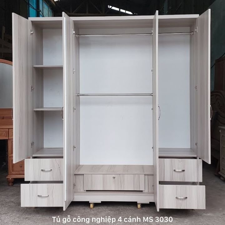 Tủ gỗ công nghiệp 4 cánh MS 3030 - Ảnh 3