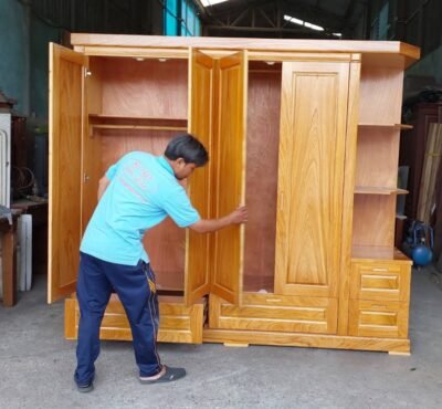Tủ quần áo gỗ tự nhiên vân gõ