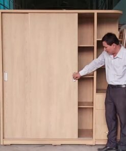 Tủ quần áo cánh lùa có kệ trang trí MS 3470