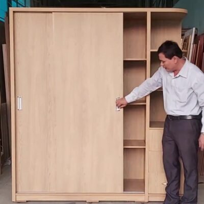 Tủ quần áo cánh lùa có kệ trang trí MS 3470