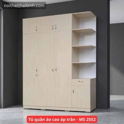 Tủ quần áo cao áp trần 1m8 tối ưu diện tích phòng ngủ