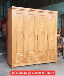 Tủ quần áo gỗ 4 cánh MS 3292