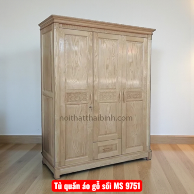 Tủ quần áo gỗ sồi MS 9751