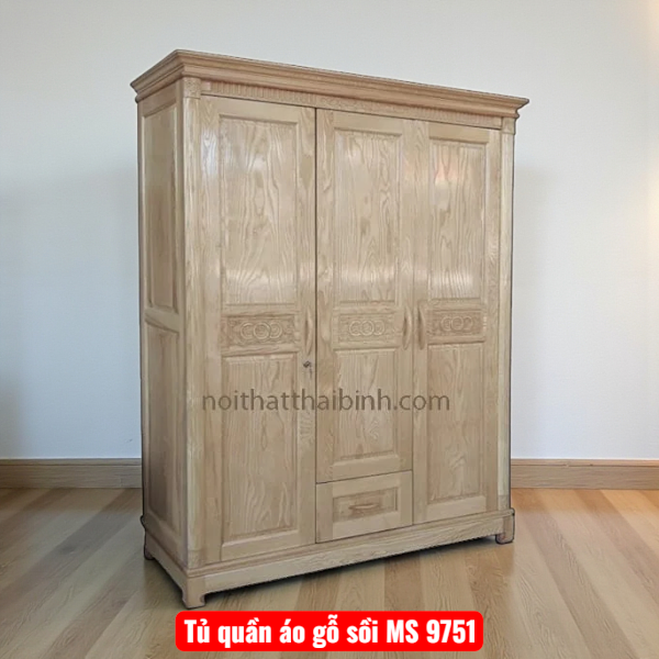 Tủ quần áo gỗ sồi MS 9751