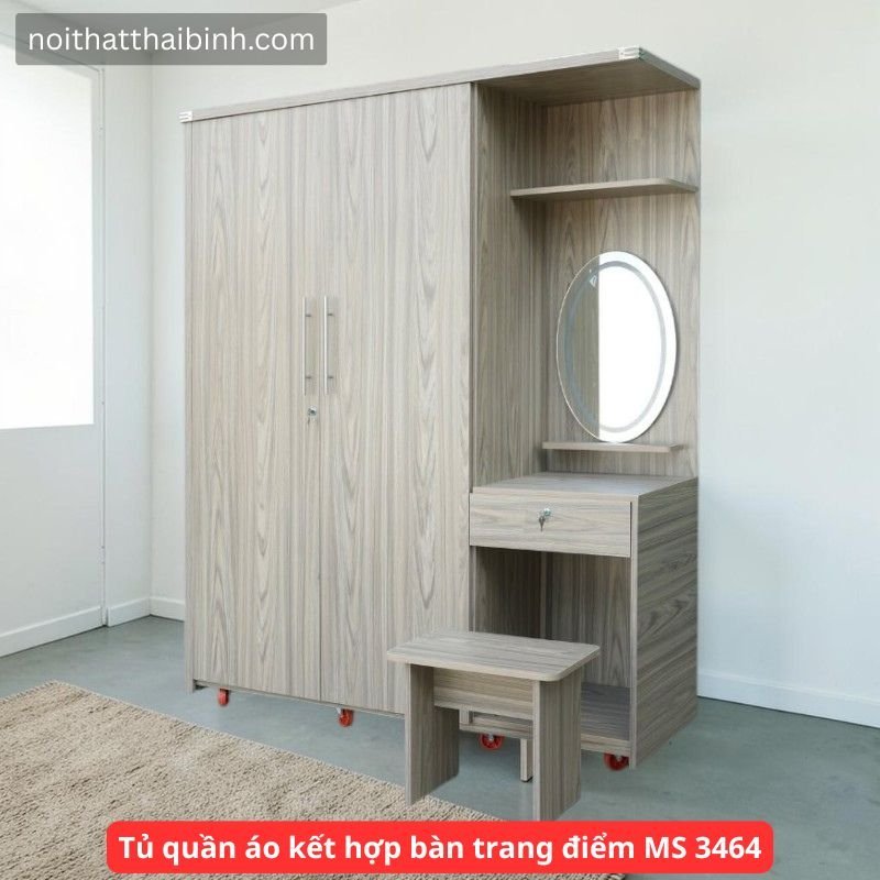 Tủ Quần Áo Kết Hợp Bàn Trang Điểm MS 3464 – Tiết Kiệm Không Gian