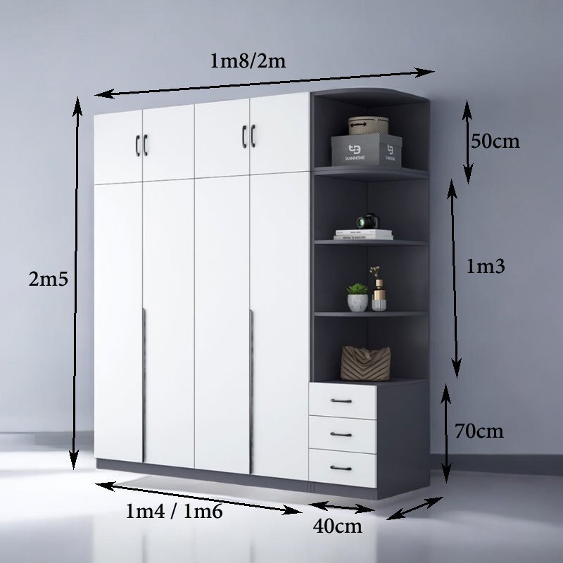 Mẫu tủ quần áo đẹp hiện đại MS 3207 - Ảnh 2