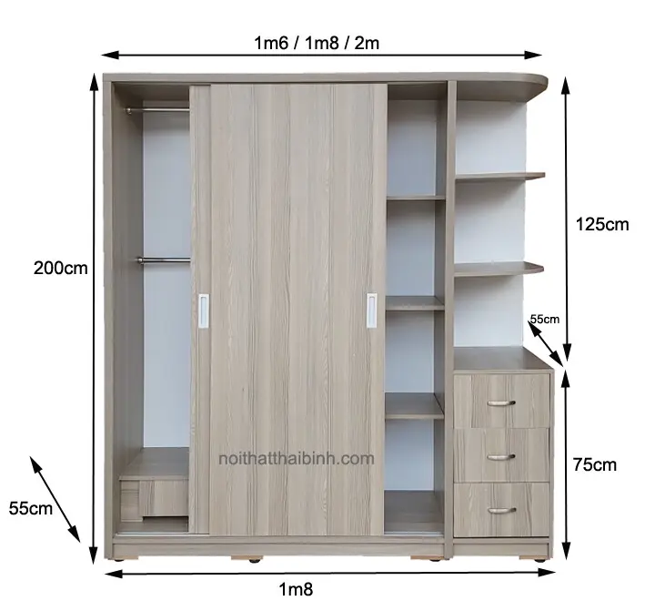 Tủ quần áo cánh lùa hiện đại MS 1233 - Ảnh 4