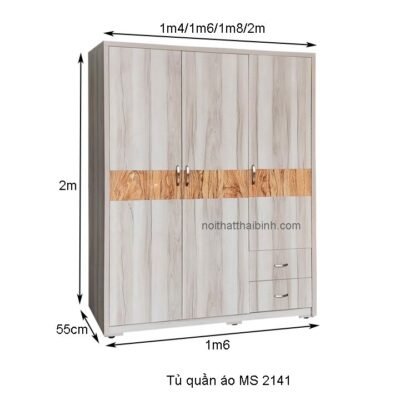 Alternative view of Tủ quần áo melamine đẹp MS 2141