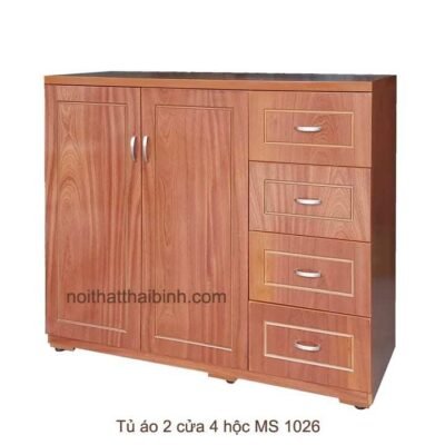 Tủ áo 2 cửa 4 hộc MS 1026 Giá bán = 3.500.000 đ