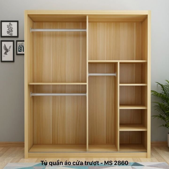 Tủ quần áo cửa trượt 1m8 MS 2860 - Ảnh 3