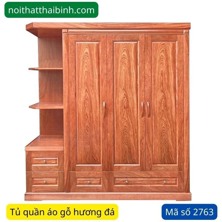 Tủ quần áo gỗ hương đá MS 2763