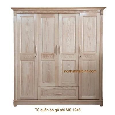 Tủ quần áo gỗ sồi cao cấp MS 1246 Giá bán = 13.500.000 đ giảm còn = 12.500.000 đ